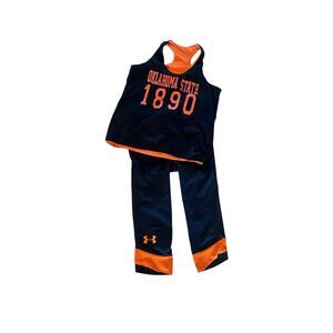 Under Armour Women's Oklahoma State Reversible Tank & Pants Set Black Orange S/M